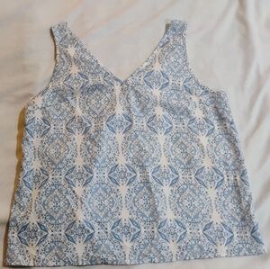 Elegant Blue and White Women's Tank Top